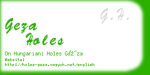 geza holes business card